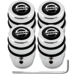 4 tappi per valvola antifurto Nissan nerocromo design