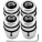 4 tappi per valvola antifurto Nissan nerocromo design