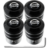 4 tappi per valvole antifurto Nissan AlmeraGTRMaxima nerocromo nero