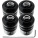 4 tappi per valvole antifurto Nissan AlmeraGTRMaxima nerocromo nero