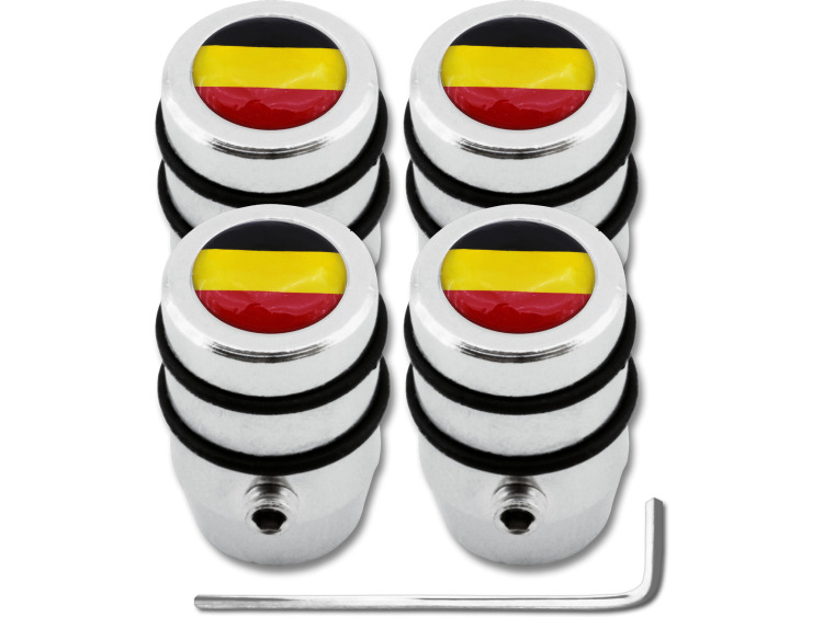 4 Antidiebstahl-Ventilkappen Belgien Flagge Belgisch "Design"