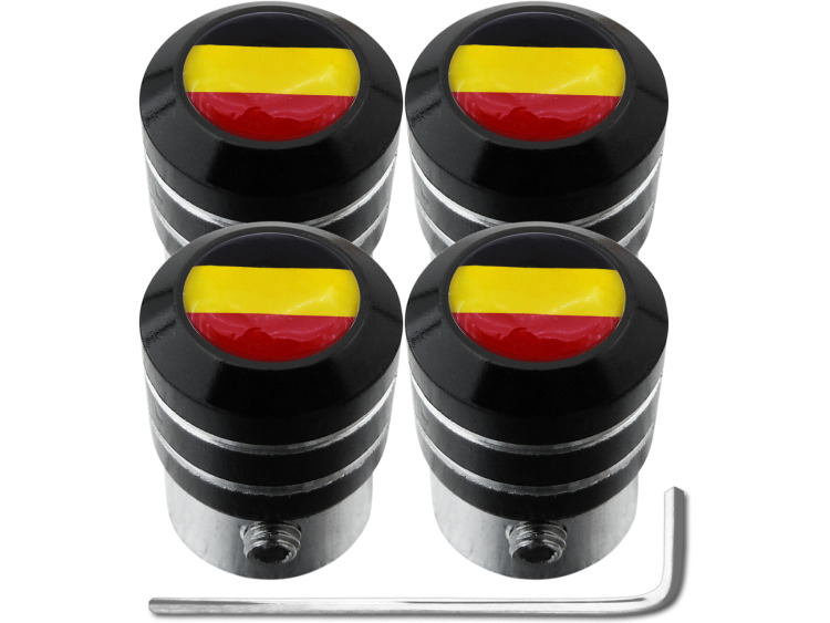 4 Belgium flag "black" antitheft valve caps