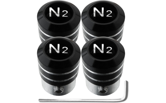 4 black antitheft valve caps
