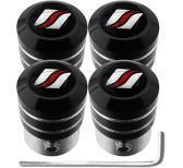 4 bouchons de valve antivol black