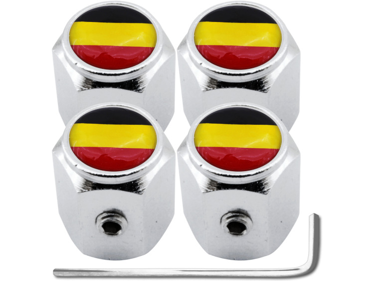 4 tapones de valvula antirrobo bandera Belgica Belga "hexa"
