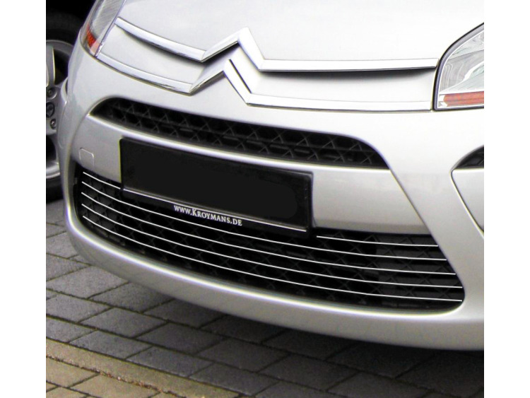 Baguette de calandre inférieure chromée compatible Citroën C4 Picasso (07-12)