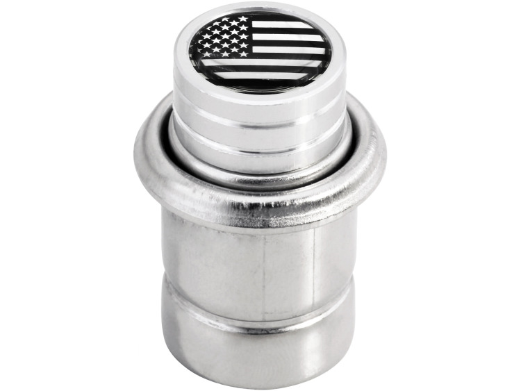 Cigarette lighter American flag USA United States "short" chrome