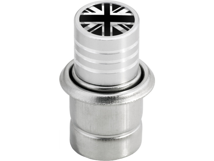 Cigarette lighter British flag Great Britain UK black & chrome