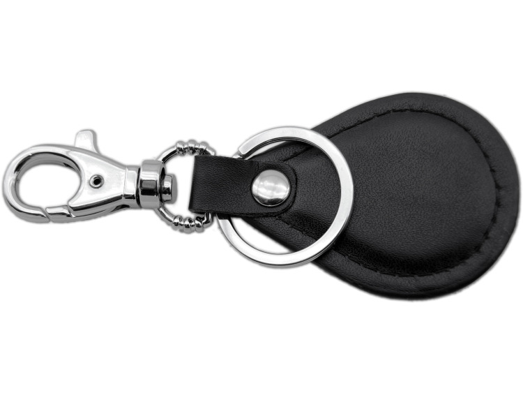Imitation leather keychain "badge"