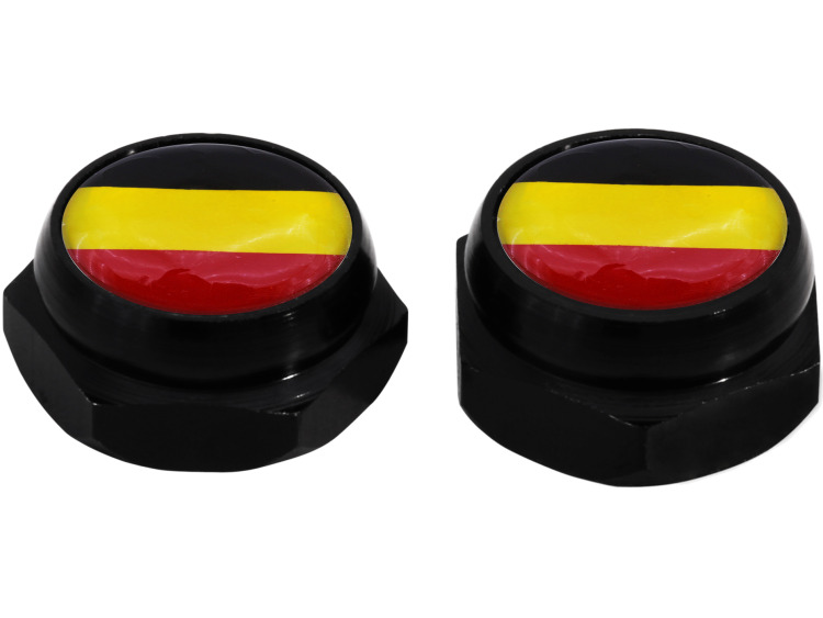 Nietenkappen für Nummernschilder deutsche Flagge Deutschland (schwarz)