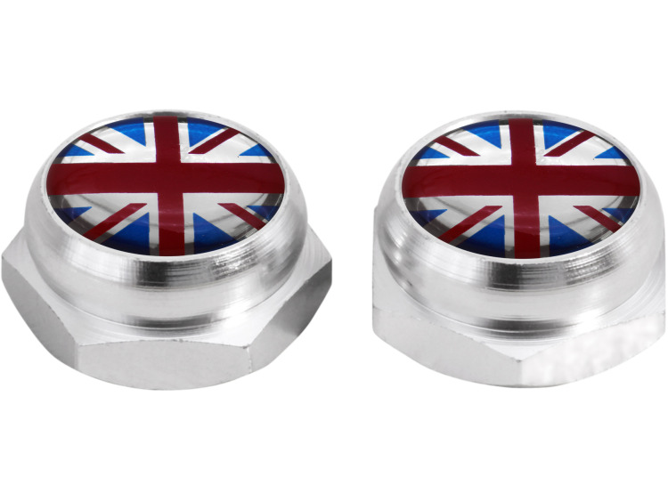 Rivet-Covers for Licence Plate British flag Great Britain UK (silver)